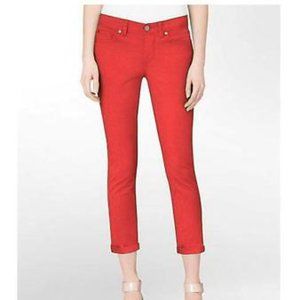 Calvin Klein Jeans Power Stretch Skinny Crop Wildflower Pedal Pushers Sz 4 NWT